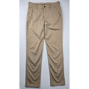 Lacoste Men's Chino Pants 32 Beige Slim Fit Cotton Casual Trouser Made in France